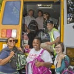 Photo of volunteers at school bus.