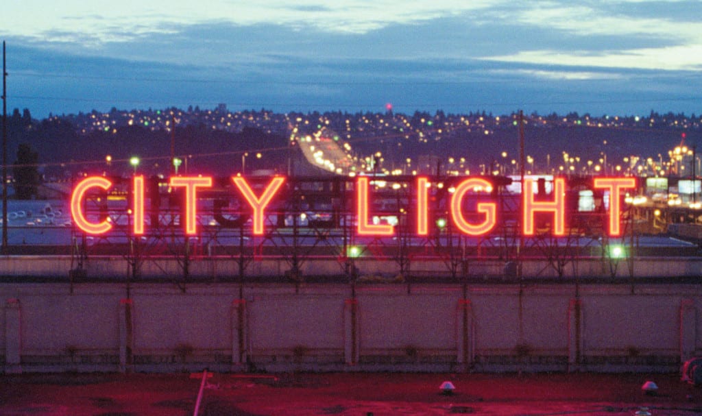 Photo of historic City Light sign.