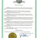 Photo of Gov. Inslee's Public Power Week proclamation.