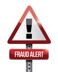 Image of fraud alert sign.