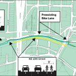 Map of the construction zone and detours.