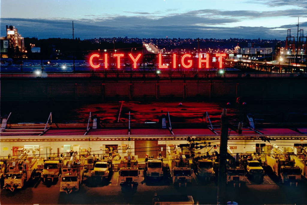 Photo of the City Light sign at the utility's South Service Center.