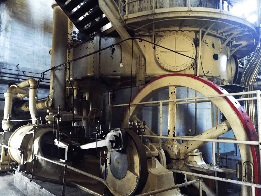Photo of the inner workings of the Georgetown Steam Plant.