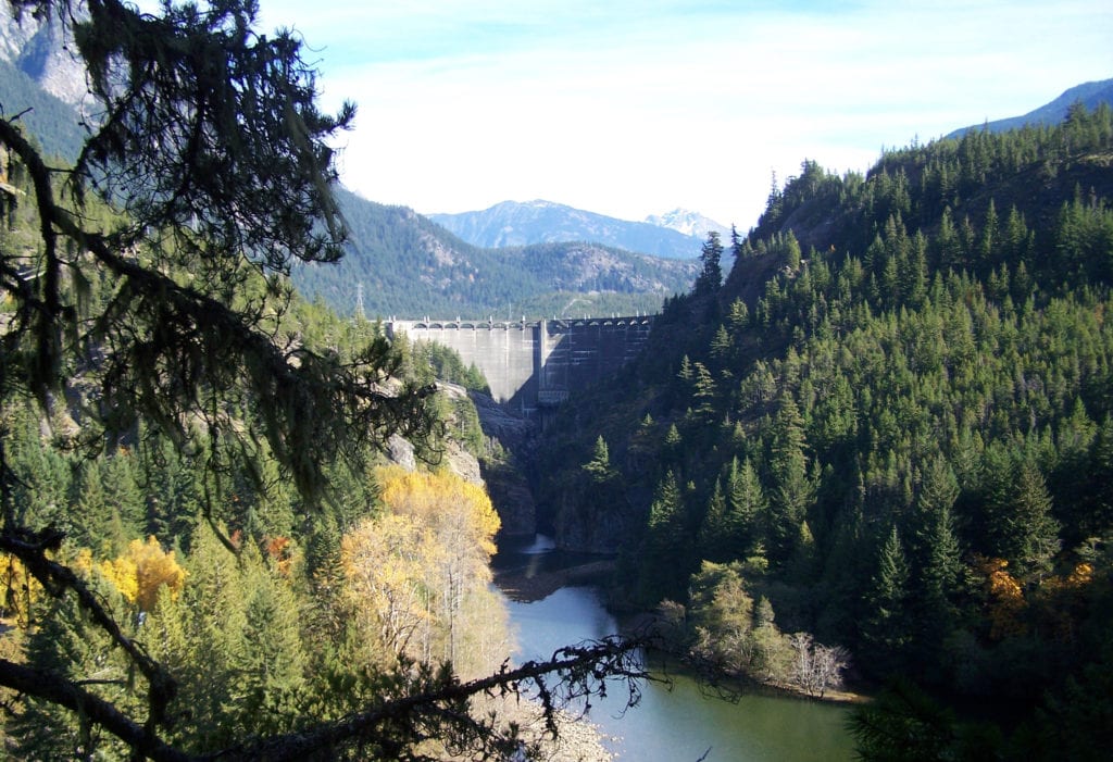 View of the hydroelectric project from a local trail