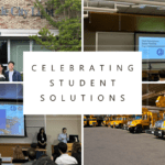 Featured image collage of student presentations and City Light utility trucks