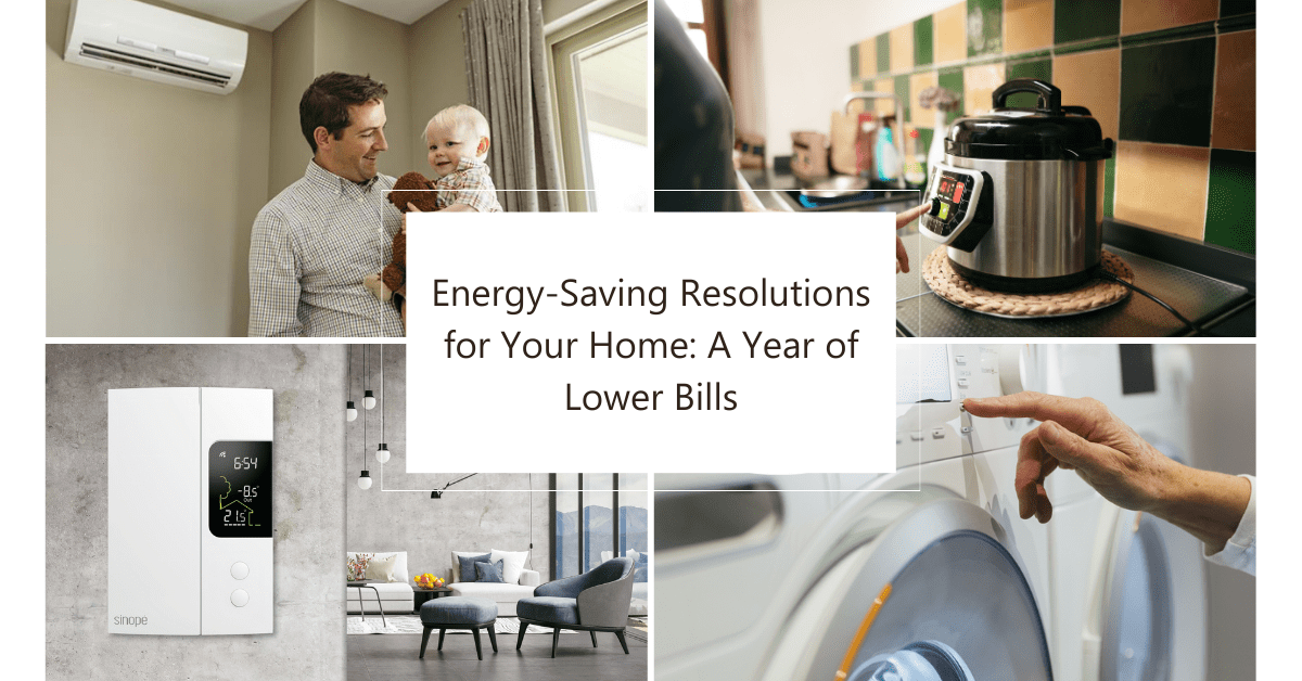 Collage showing energy saving resolutions