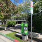 City Light curbside Level 2 electric vehicle charger installed in a Seattle neighborhood.